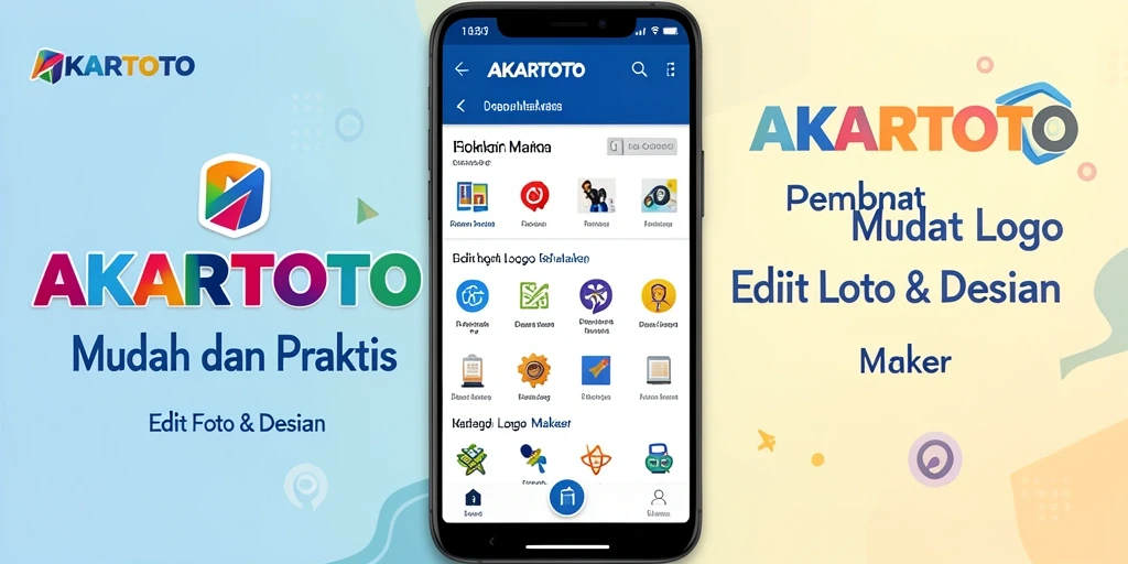 Antarmuka AKARTOTO yang intuitif untuk pembuatan logo.