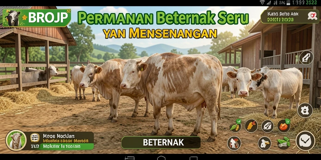 Tampilan antarmuka game Beternak yang menarik dan user-friendly.