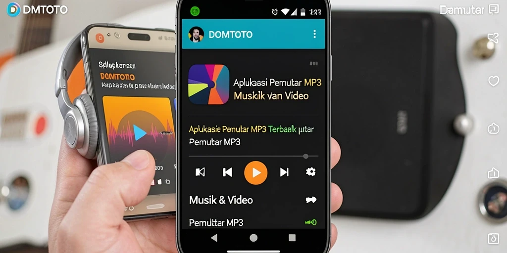 Tampilan antarmuka aplikasi Pemutar MP3 DOMTOTO yang menarik dan fungsional.