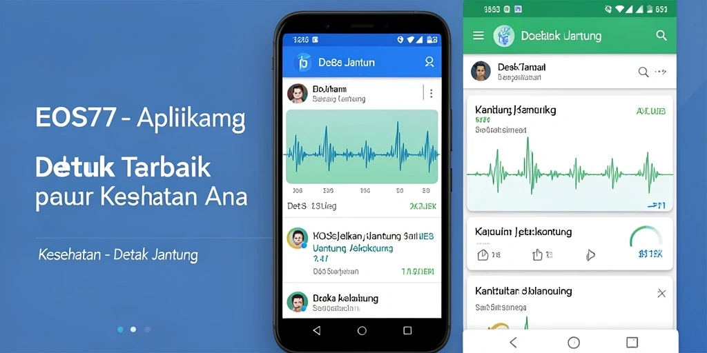 Tampilan antarmuka pengguna EOS77 untuk pemantauan detak jantung.
