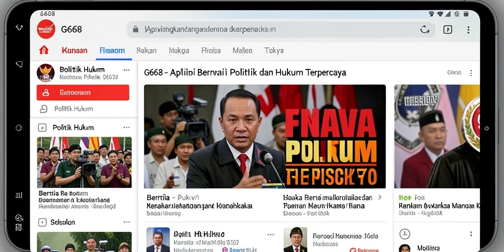 Tampilan antarmuka G668 yang informatif dan interaktif untuk berita politik.
