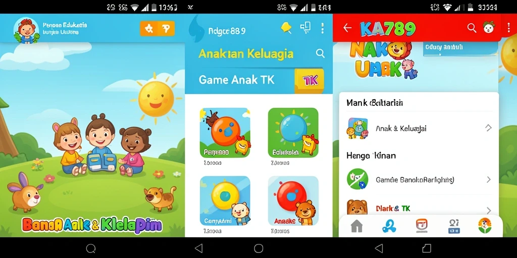 Tampilan antarmuka ceria dan edukatif KA789 untuk anak-anak.