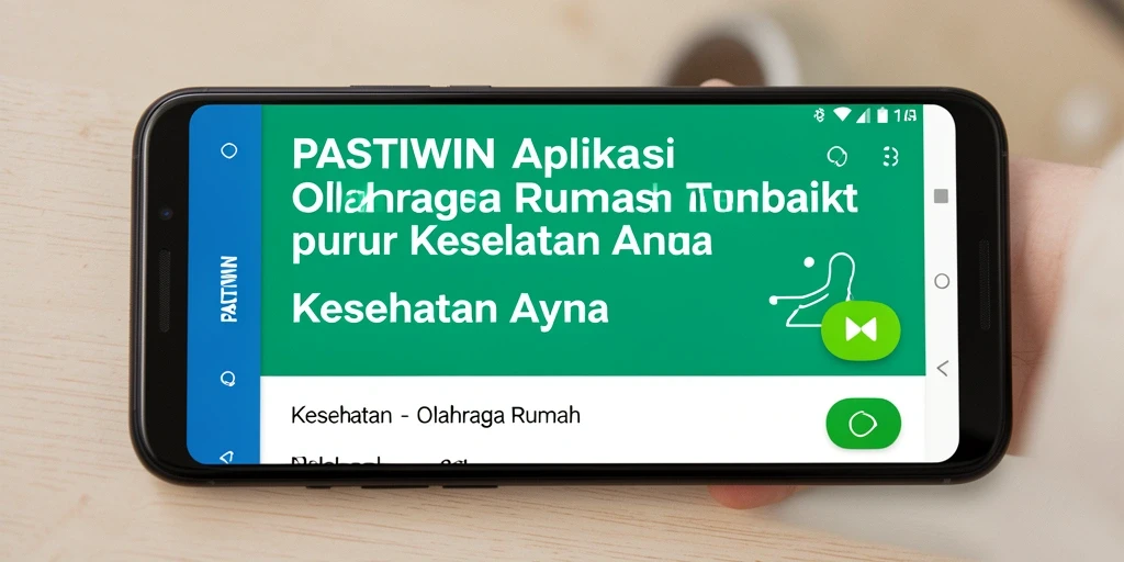 Tampilan antarmuka aplikasi PASTIWIN dengan fitur olahraga rumah.