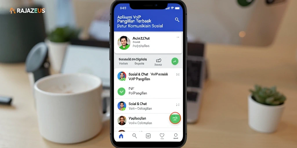 Tampilan antarmuka RAJAZEUS yang ramah pengguna untuk panggilan VoIP.