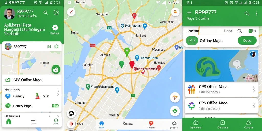Tampilan antarmuka aplikasi GPS Offline Maps RPRP777 yang user-friendly.