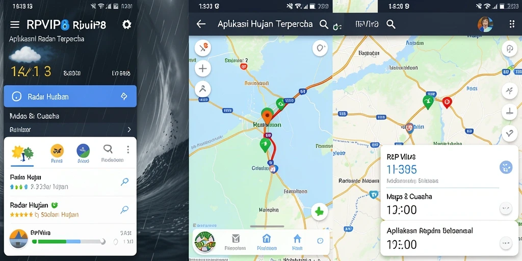 Tampilan antarmuka RPVIP8 dengan fungsi Radar Hujan yang akurat.